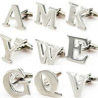 Alphabet Cufflink - Zinc Alloy / 22 Mm Size / Silver Or Gold Color | Custom Engraved With Prong Setting, Ideal Gift For Men