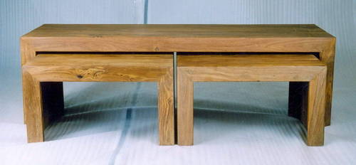 Coffee Table - Solid Wood, Variable Dimensions, Brown | Nested Design, Space Saving, Durable, Stylish, Versatile