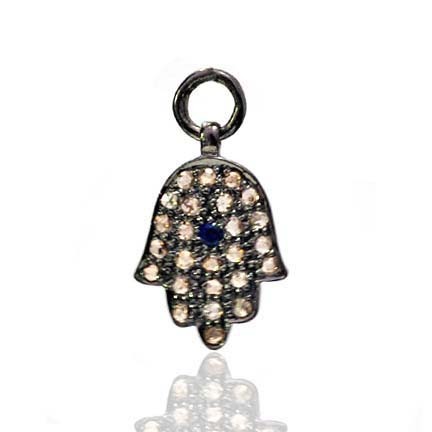 Diamond Hamsa Charm Pendant