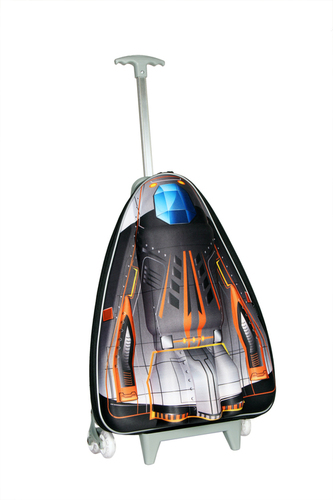 3D Space Shuttle Steel Grey Trolley Bag
