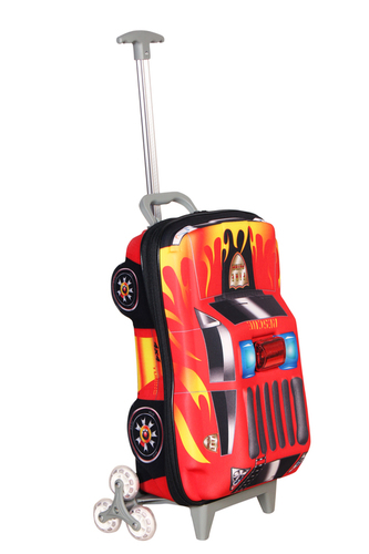 3D Police Car Red Kid's Trolley Bag