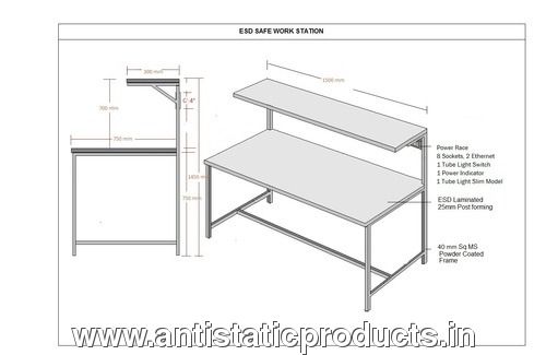 Basic Esd Work Table Drawing - Application: Metal And Wooden