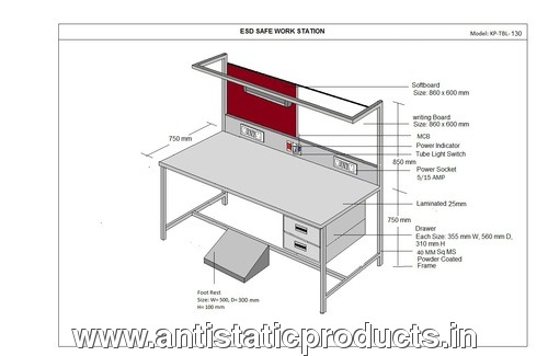 Industrial ESD Workstation Table