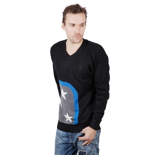 Mens Intarsia Cotton Sweater