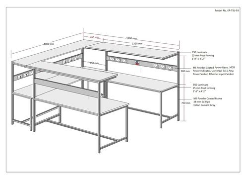 Diagonal ESD Workstation