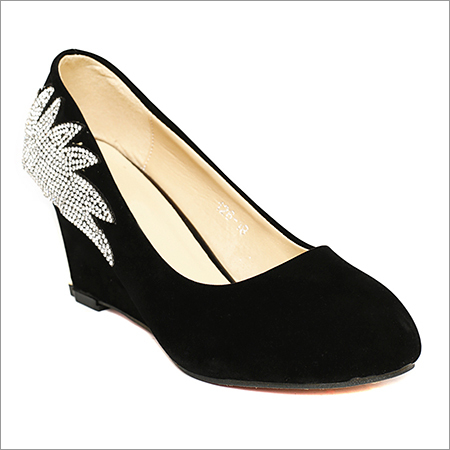 Ladies Wedges - Suede, Size 5-10, Black, 3-Inch Heel | Slip-On, Elegant Style, Comfortable Fit, Durable Material