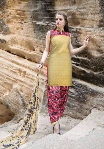 Sethnic cotton dress material wholesaler in surat chikan work suits