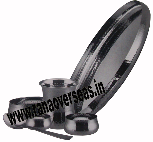 Pure Steel Hammered Thali Set