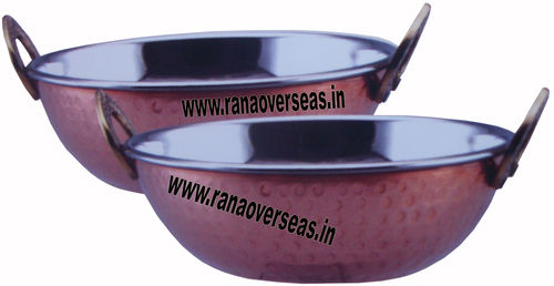 Steel Copper Hammered Kadhai