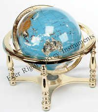 Earth Globe With Brass Stand With Compass