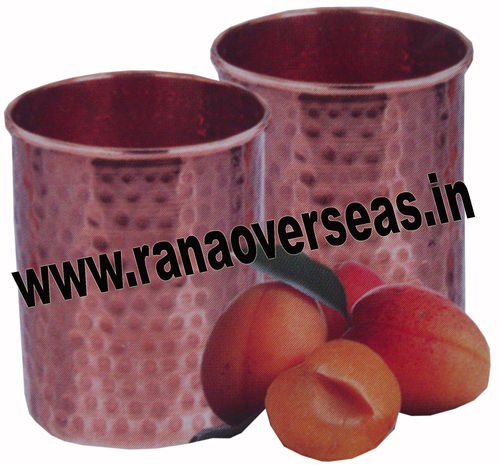 Pure Copper Hammered Glass Set