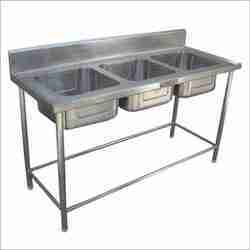 Three Sink Washing Unit