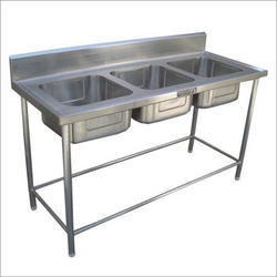 Three Sink Washing Unit