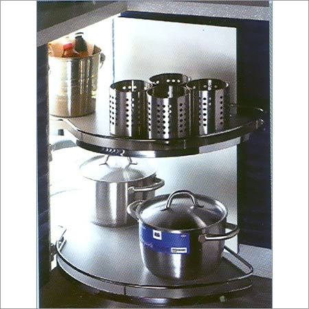 Swing Magic Corner - Stainless Steel, Chrome Finish, Two Shelves | Easy Access, Space Saving, Smooth Rotation, Organized Storage