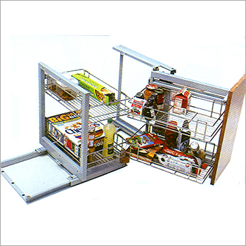 Magic Corner - Steel Wire Multi-Tiered Sizes, Silver Chrome Plated | Easy Access, Space Saving, Durable, Smooth Rotation, Organized Storage