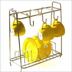 Cup & Saucer Stand - Stainless Steel 12x10x8 Inches Silver | Elegant Look Organized Storage Space Saving Durable Design Easy to Clean