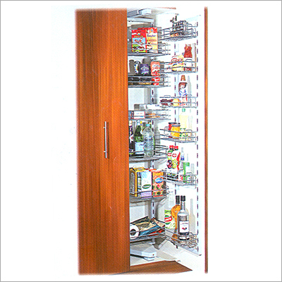 Pantry Puuout - Wood Metal 72x24x12 Inches Brown, Easy Access, Space Saving, Durable Shelves, Rotatable Trays