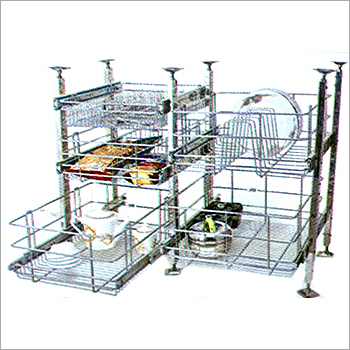 Pylon Stand - Stainless Steel, Three Tiers, Chrome Finish | Space Saving, Easy Access, Durable Design