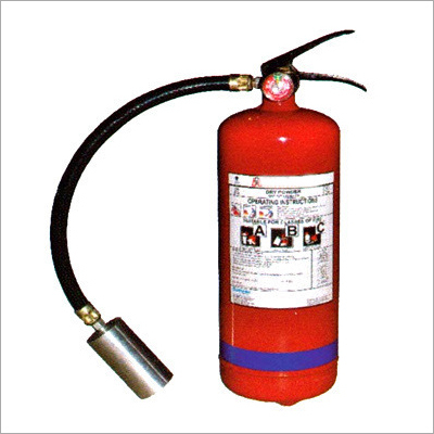 Powder Portable Fire Extinguisher - 6 Kg Mild Steel, Red and Black | Constant Pressure, Anti-Corrosive, 2m Jet Length, 85% Effective Discharge