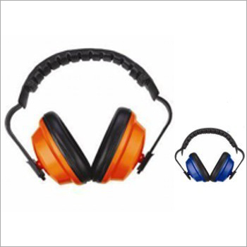 Safety Ear Muff - Plastic Material, 14.1 Ounce Weight, Orange and Black Color | Excellent Comfort with Soft Cushions, Designed for Cold and Warm Climates, Dielectric and Folding Options