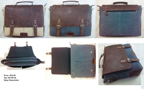 Canvas Leather Office Bag