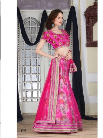 Embroidered Pink Bridal Lehenga 