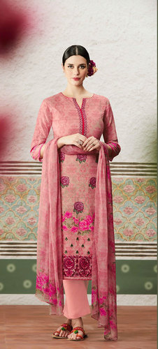 Multicolour Latest Designer Cotton Satin Dress Material