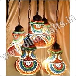 Glass Moroccan Style 5 Light Hanging Chandelier