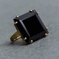 Gold Plated Smoky Quartz Ring