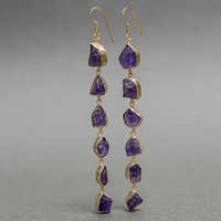 Gold Plated Amethyst Earring