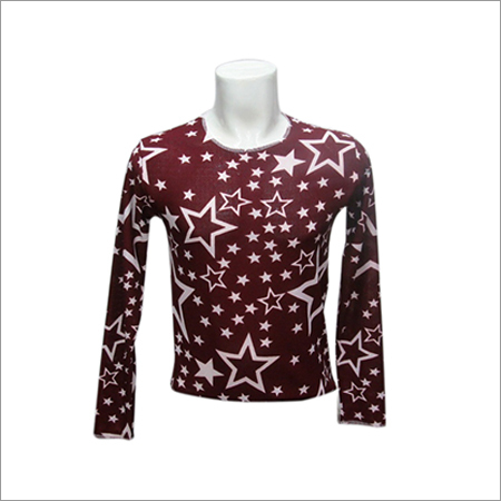 Full Sleeves T Shirts - Cotton, M-XXL, Maroon | Soft Fabric, Star Print, Perfect Fit, Skin Friendly