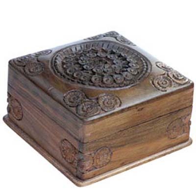 Antique Stylish Wooden Boxes - Sheesham Wood, 5x5x4 Inches | Elegant Design, Intricate Carvings, Hinged Lid, Durable, Handmade