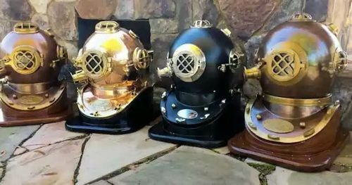 Antique nautical diver helmet