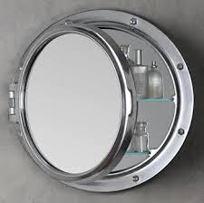 Stylish sliver shaded brass porthole mirror 