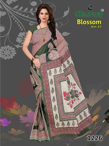 Fancy Cotton Saree With B