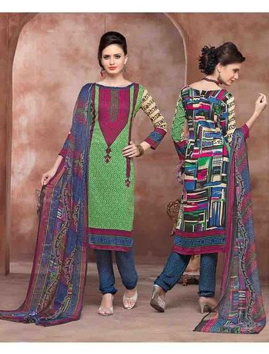 Multi Colour Printed Dress Material