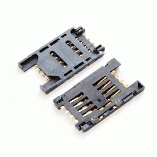 SIM Card Connector 8 Pin Push Type Plastic Body CT