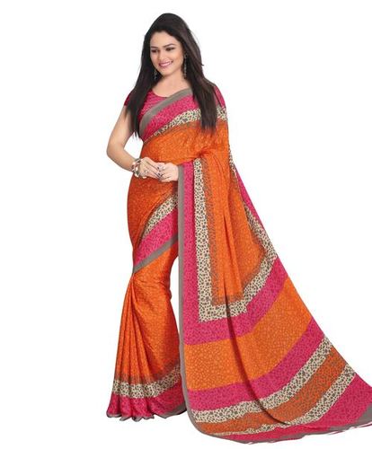 Multi Design Printed Saree