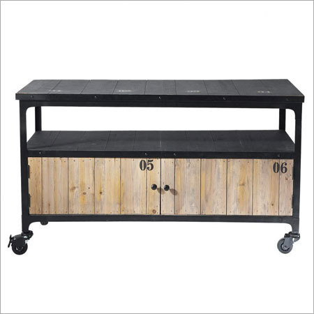 Wood Trolley Sideboard