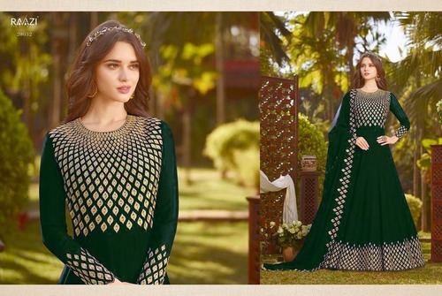 Designer LGreen Long Sleeve Anarkali Suit