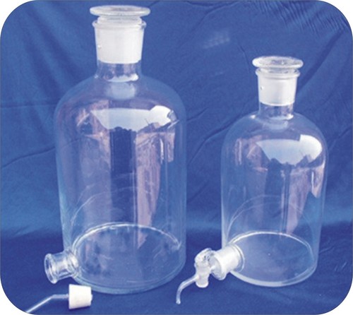 Aspirator Bottle - Soda Glass, 2.5 Ltr, Ground Stoppers, Tabulature, Easy Drain