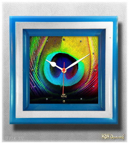 Digital Print Wall Clock - Plastic, 13x11 Inches | Sky Blue Color, Quartz Movement, Stylish Design, Moisture-Tolerant, Easy to Clean, Lightweight