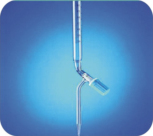 Burette with Screw Type Needle Valve PTFE Rotaflow