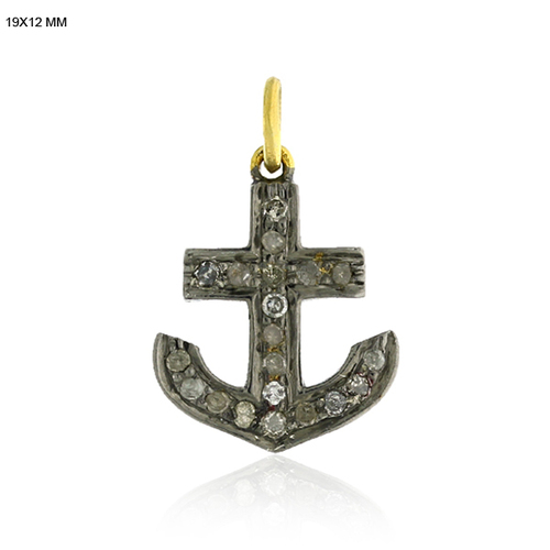 Diamond Pave Anchor Charm Pendant
