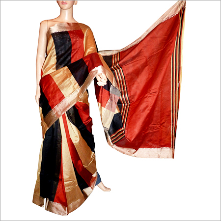 Handloom Resham Saree - Resham Silk, 5.5 Meters, Red | Handwoven, Elegant Design, Soft Texture