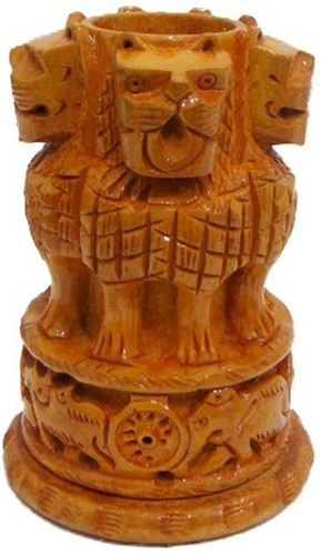 Wooden Ashoka Pen Stand Handicraft