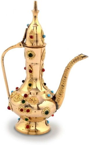 Brass Antique Gemstone Brass Surahi Handicraft