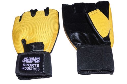 APG Blue Net Gym Gloves - Fiber Material, Standard Size | Sturdy, Attractive Blue and Black Color, High Quality