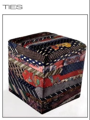 Tiles Pouf - 100% Cotton, 14x14 Inches, Multi-Color | Lightweight, Beautiful Pattern, Shrink Resistant