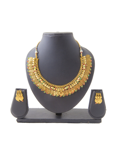 Antique Fashion Yellow Gold Polki Necklaces
